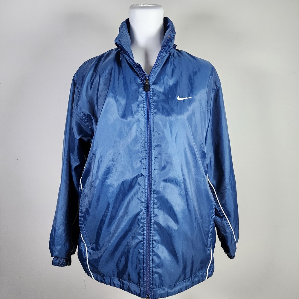 Vintage Nike 90s Windbreaker Swoosh Jacket Womens Medium‎ Lightweight Hood Y2K